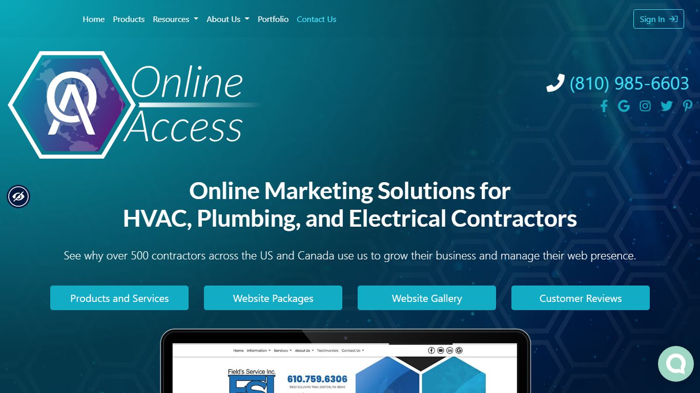 Online Access, Inc. | Plumber, Electrician, and HVAC Website Design